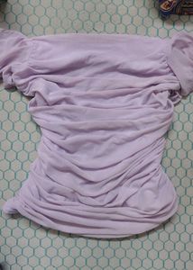 lavender Ruffled  Off-Shoulder top