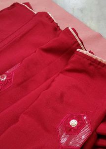 Elegant dark pink Embroidered Saree