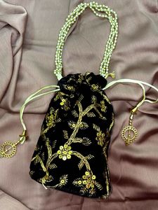 Elegant Black Potli Bag
