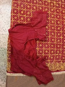 Exquisite Maroon Wedding Lehenga 3pc Set