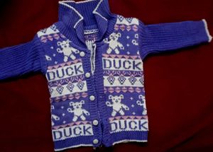 Vintage "DUCK" Teddy Bear Cardigan