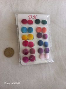 Velvet Stud Earrings Set