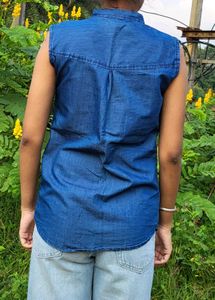 Sleeveless Denim Shirt