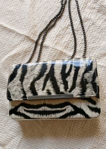 Chic Zebra Print Clutch Bag handbag