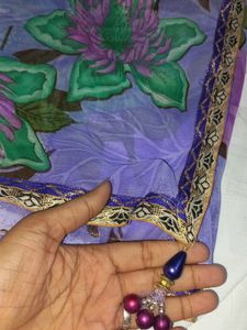 NEW LAVENDAR PRINTED SAREE