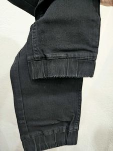 Stylish Black Denim Joggers