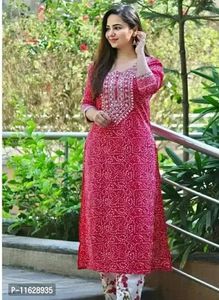 Stylish Rayon Bandhani Kurtas For Women