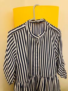 Elegant Striped Midi Dress