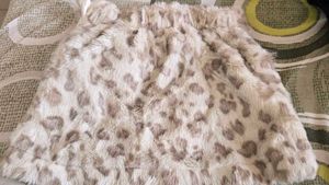 Faux Fur Skirt with Bow Detail