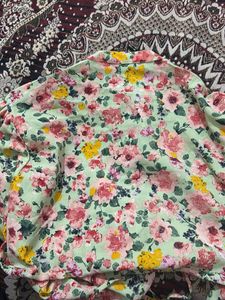 Floral Print Button-Up Blouse