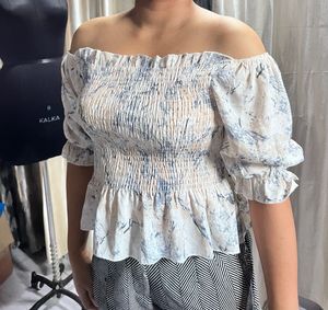Smocked Off-Shoulder Top