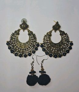 Black Pearl Earring With Combo
