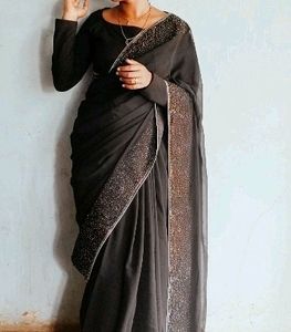 Women Black Saree