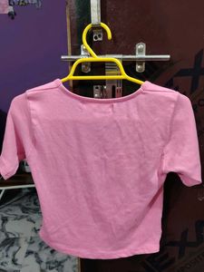 zara pink square neck top