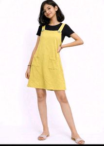 Yellow Pinafore Dress