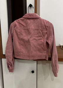 Pink Corduroy Cropped Jacket