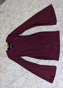 Elegant Maroon Bodycon Dress🎀✨