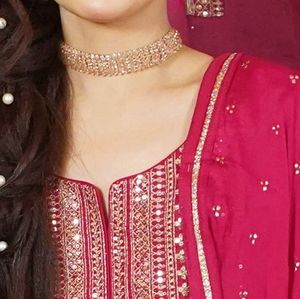 Peachy light pink- choker &amp; Earring Set