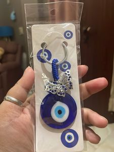 Evil Eye Keychain with Butterfly Charm