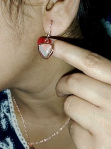 Rose Gold Heart Necklace &amp; Earring Set 1