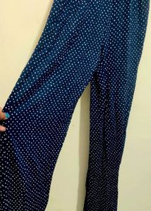 Navy Blue Polka Dot Jumpsuit For 34 Bust