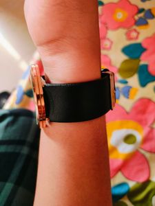 Joker And Witch Black Leather Belt Women's Watch