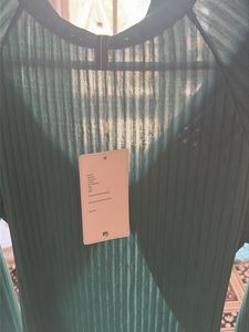 Ribbed Green Midi Dress
