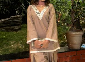 Brown Kurta and Farshi salwar with Dupatta