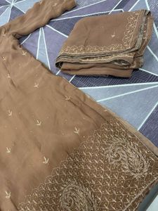 Mouse colour kurta with dupatta 🤎