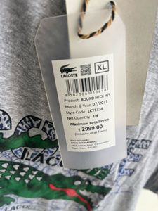 Lacoste Grey T-Shirt with Crocodile Logo
