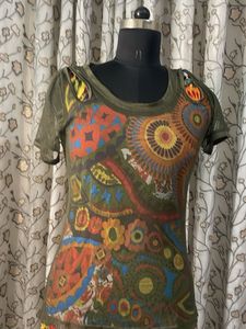 Boho Patterned Short Sleeve Top