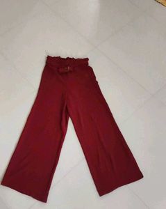 Stylish Maroon Wide Leg Pants