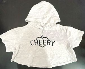 Off White "CHEERY" Crop Hoodie