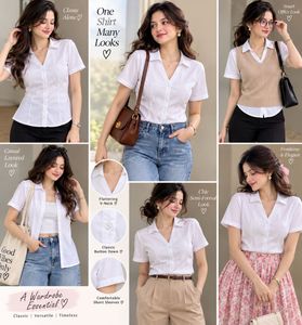 Classic White V-neck Shirt with Tag