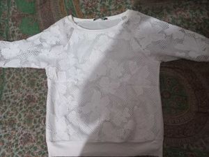 White Lace off shoulder Floral Top
