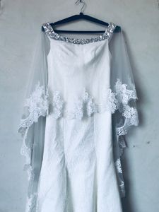 Cape lace fishtail bodycon Mermaid