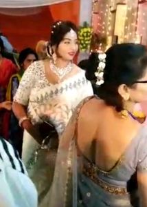 Beautiful All Over Moti Work Of White Saree