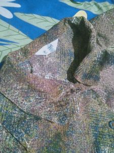 Vintage Abstract Print Button-Up Blouse