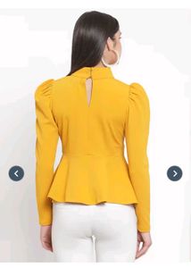 Stylish Yellow Peplum Top from Lime Road