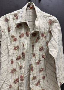 Floral Checkered Button-Up Shirt