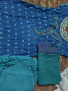 Blue Embroidered Kurta Set