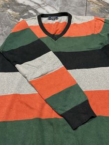 Striped V-Neck Sweater