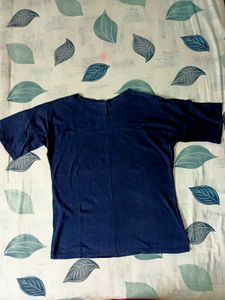 Navy Graphic Print Oversized T-shirt