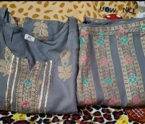 Straight Grey Kurti With Pant