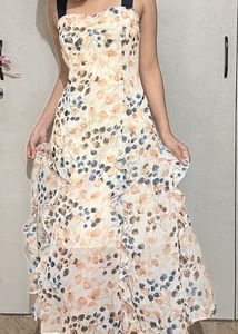 Floral Ruffle Long Dress