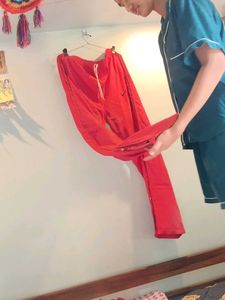 Red Ethnic Palazzo Pants