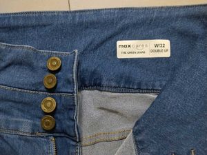 High-Waisted Blue Denim Jeans
