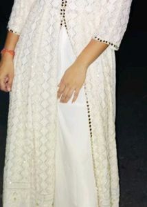 Elegant White Sequined Kurta Set
