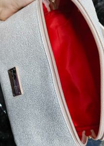 Mac Sparkly Silver Cosmetic Bag