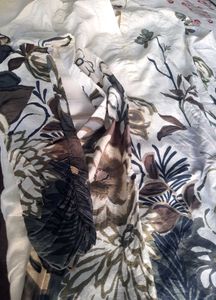 AND Floral Print V-Neck Linen Dress